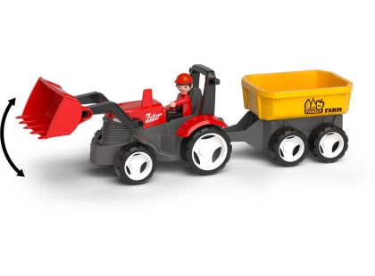 Efko ECO MultiGO Červený traktor Zetor s radlicí, vlek, Igráček