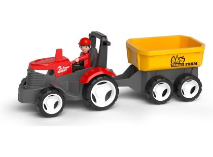 Efko ECO MultiGO Červený traktor Zetor s radlicí, vlek, Igráček