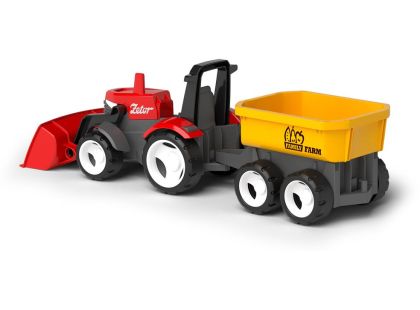 Efko ECO MultiGO Červený traktor Zetor s radlicí, vlek, Igráček