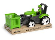 EFKO ECO MultiGO Zelený traktor s vidlemi, paleta, koš, Igráček