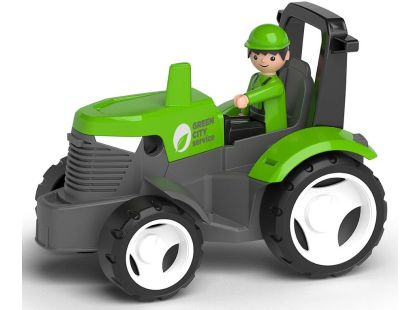 EFKO ECO MultiGO Zelený traktor s vidlemi, paleta, koš, Igráček