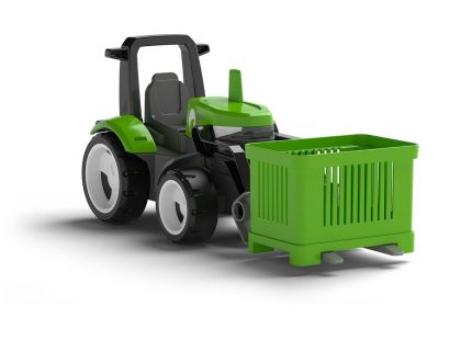 EFKO ECO MultiGO Zelený traktor s vidlemi, paleta, koš, Igráček