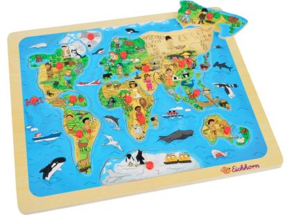 Eichhorn Dřevěné puzzle s mapou světa