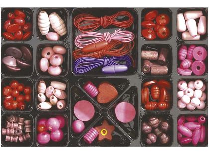 Eichhorn Sada dřevěných korálků midi červené