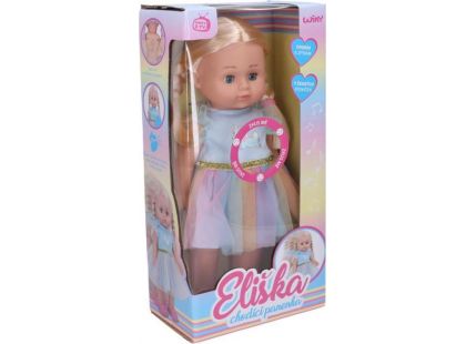Eliška chodící panenka 41 cm modré šaty