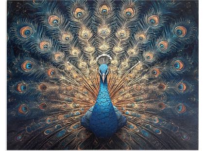 Epee Wooden puzzle Charming peacock A3