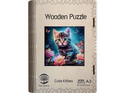 Epee Wooden puzzle Cute Kitten A3