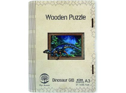 Epee Wooden puzzle Dinosaur A3 GID - svítící ve tmě
