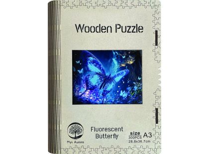 Epee Wooden puzzle Fluorescent Butterfly A3