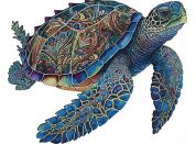 Epee Wooden puzzle Green Turtle A3