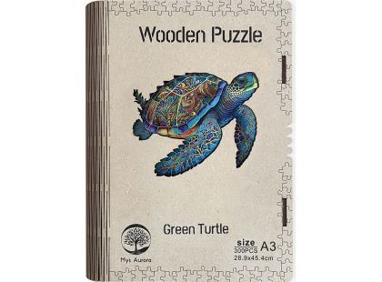 Epee Wooden puzzle Green Turtle A3
