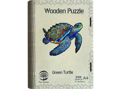 Epee Wooden puzzle Green Turtle A4