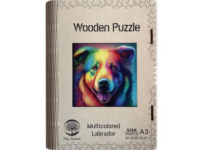Epee Wooden puzzle Multicolored Labrador A3