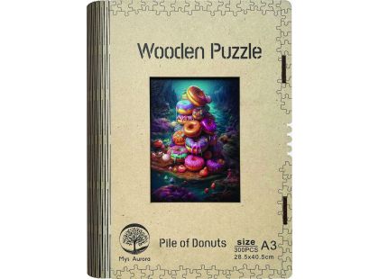 Epee Wooden puzzle Pile of Donuts A3