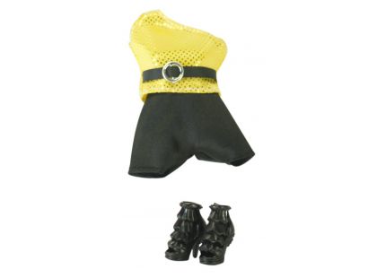 EPline Šatičky pro panenky s doplňky černo-žlutý overal s černým páskem