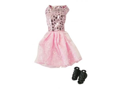 EPline Šatičky pro panenky s doplňky růžové šaty