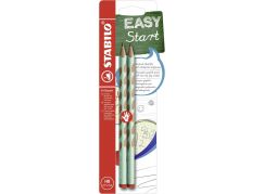 Ergonomická grafitová tužka pro praváky STABILO EASYgraph pastelová zelená 2 ks HB