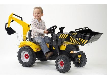 Falk Šlapací traktor žlutý s nakladačem a bagrem