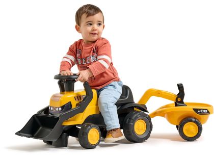 Falk Odstrkovadlo - traktor JCB s přívěsem a přední-zadní lžící