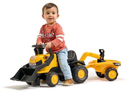 Falk Odstrkovadlo - traktor JCB s přívěsem a přední-zadní lžící