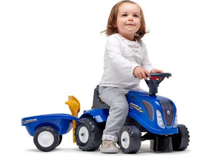 Falk Odstrkovadlo traktor New Holland modré s volantem a valníkem