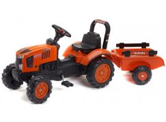 Falk Traktor Kubota M7171 s valníkem - oranžový