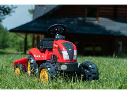 Falk Traktor šlapací Country Farmer s valníkem červený