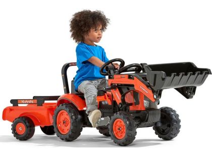 Falk Traktor šlapací Kubota M7171 s valníkem a přední lžící oranž