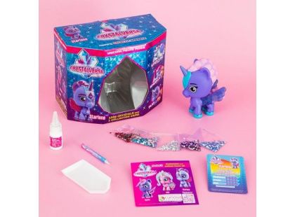 Figurka galaktického jednorožce Crystalverse růžová