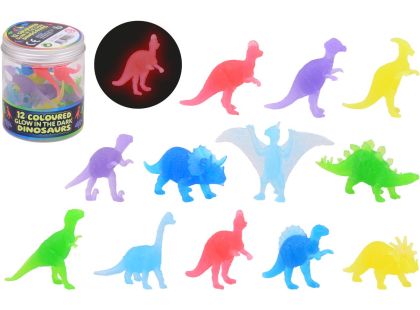 Figurky dinosaurů svítící ve tmě 12 ks