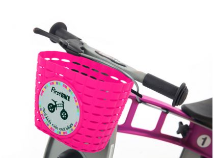 First Bike Košík na řídítka růžový