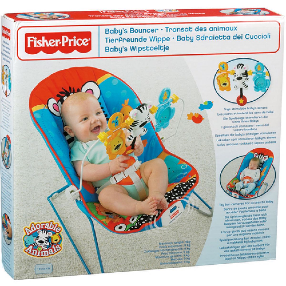 шезлонг fisher price очаровательные животные