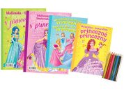 FONI Book Omalovánky a aktivity Princezny 4ks s pastelkami