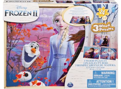 Spin Master Frozen 2 dřevěné puzzle 3 x 24 dílků