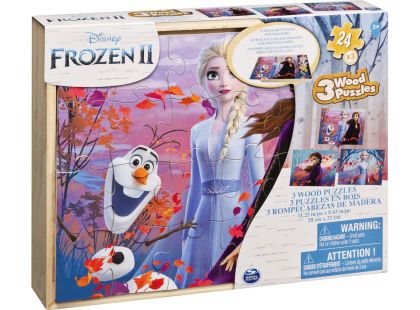 Spin Master Frozen 2 dřevěné puzzle 3 x 24 dílků