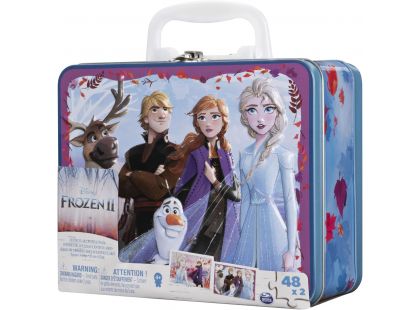 Spin Master Frozen 2 puzzle v plechovém kufříku 2 x 48 dílků