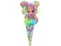 Funville Víla Sparkle Girlz květinová s křídly v kornoutu duhová sukně, fialové vlas,zelená křídla 2