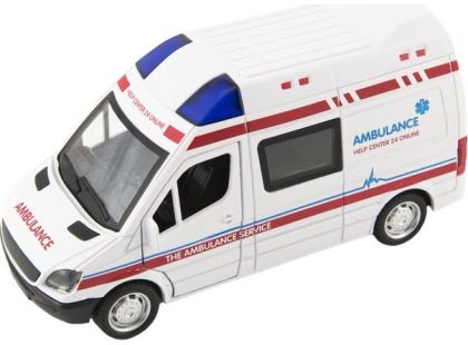 Garáž ambulance + auto 15 cm se světlem se zvukem