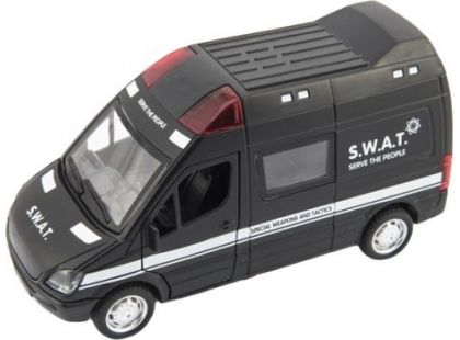 Garáž policie Swat + auto 15 cm se světlem se  zvukem
