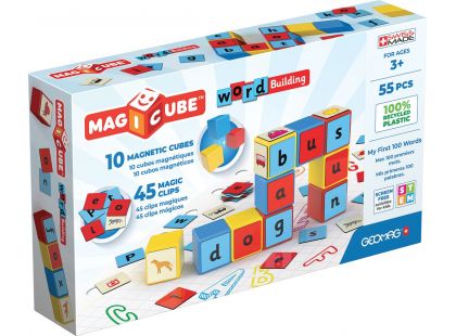 Geomag Magicube Word Building Recycled Clips 55 dílků