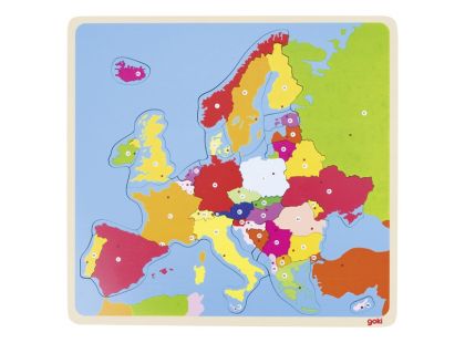 Goki Puzzle na desce Evropa 45 dílků
