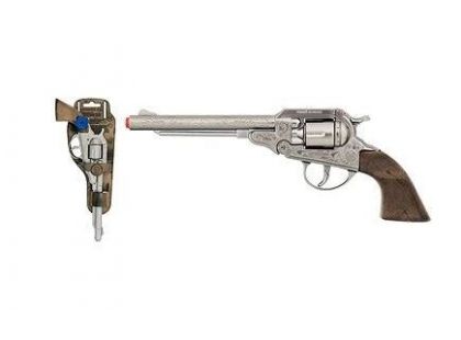 Gonher Revolver kovbojský stříbrný kovový 8 ran