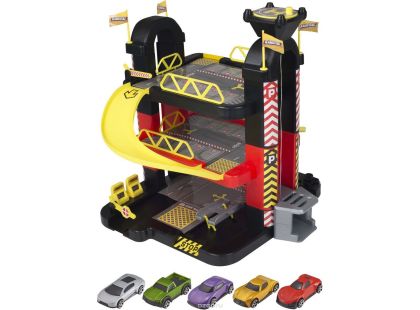 Halsall Teamsterz 3 patrová garáž s 5 autíčky - Poškozený obal