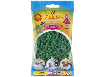 Hama H207-10 Midi korálky zelené 1000ks Hama H207-10 Midi korálky zelené 1000ks