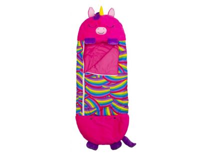 Happy Nappers Spacáček Usínáček Růžový jednorožec Monique 135 cm - Poškozený obal