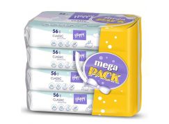 Happy vlhčené ubrousky Classic Sensitive á 56 x 4 – Mega Pack