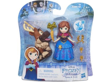 Hasbro Disney Frozen Little Kingdom Mini panenka s kamarádem - Anna & Sven