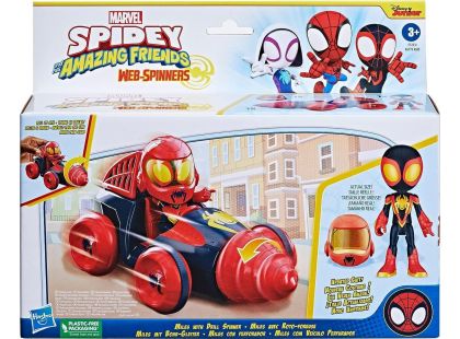 Hasbro Spider-Man Spidey and his amazing friends Tématické vozidlo Miles with Drill Spinner
