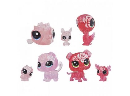 Hasbro Littlest Pet Shop Květinová zvířátka 7ks růžová růže