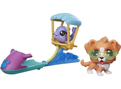 Hasbro Littlest Pet Shop Tematický set se 2 zvířátky Paragliding
